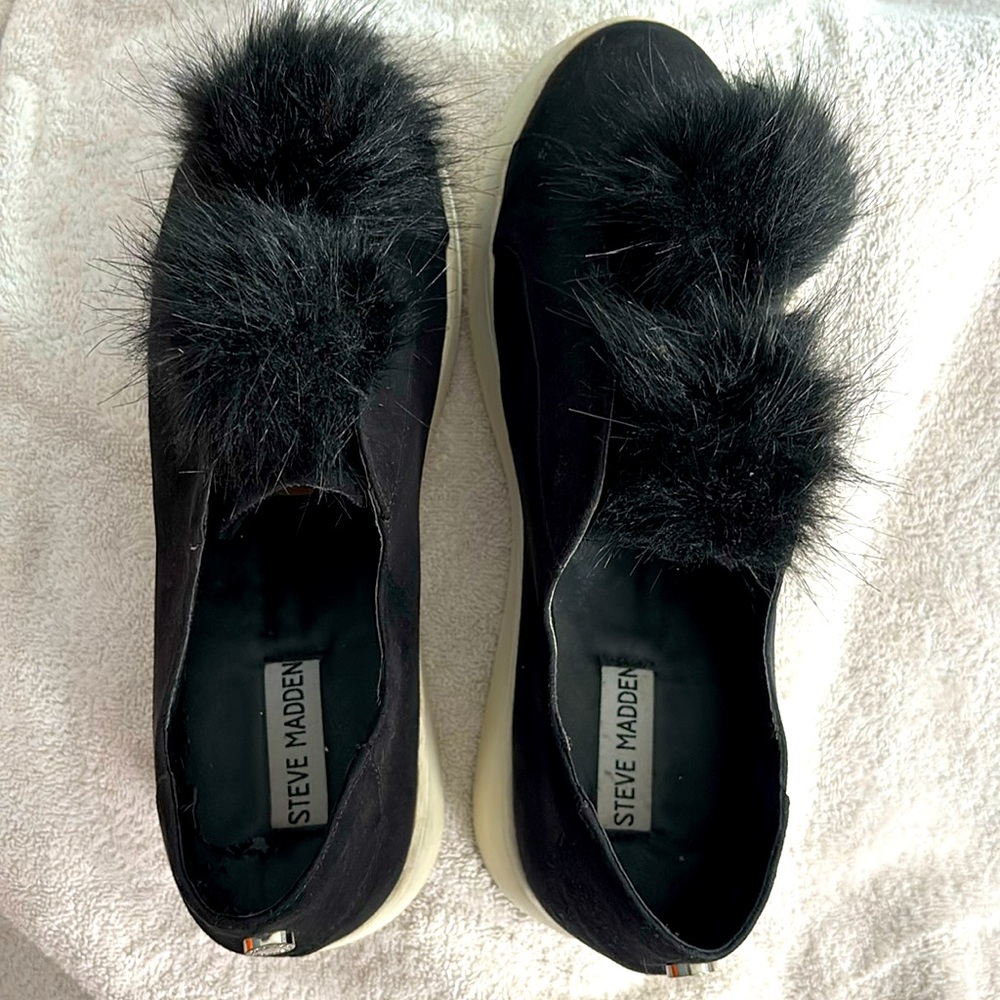 Steve Madden Great Faux Fur Platform Sneakers sz 11